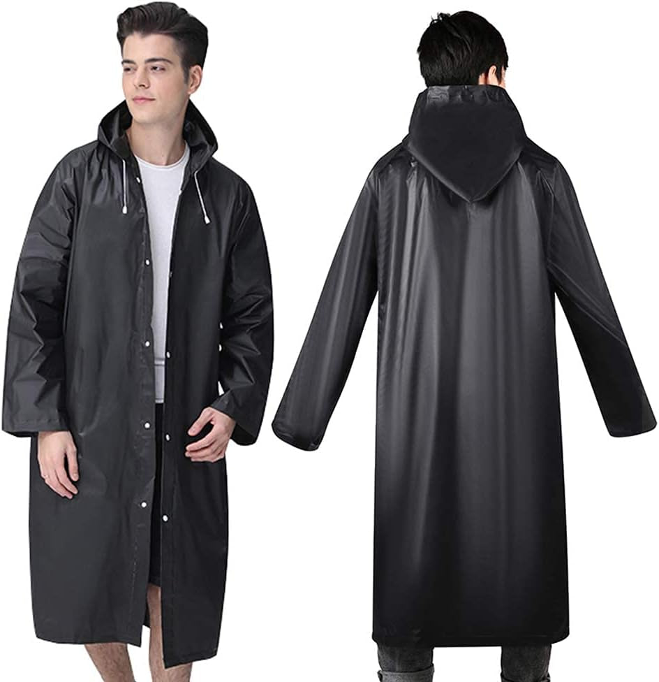 2 Pack Portable Rain Ponchos for Adults Reusable, Raincoats for Women Men with Hood