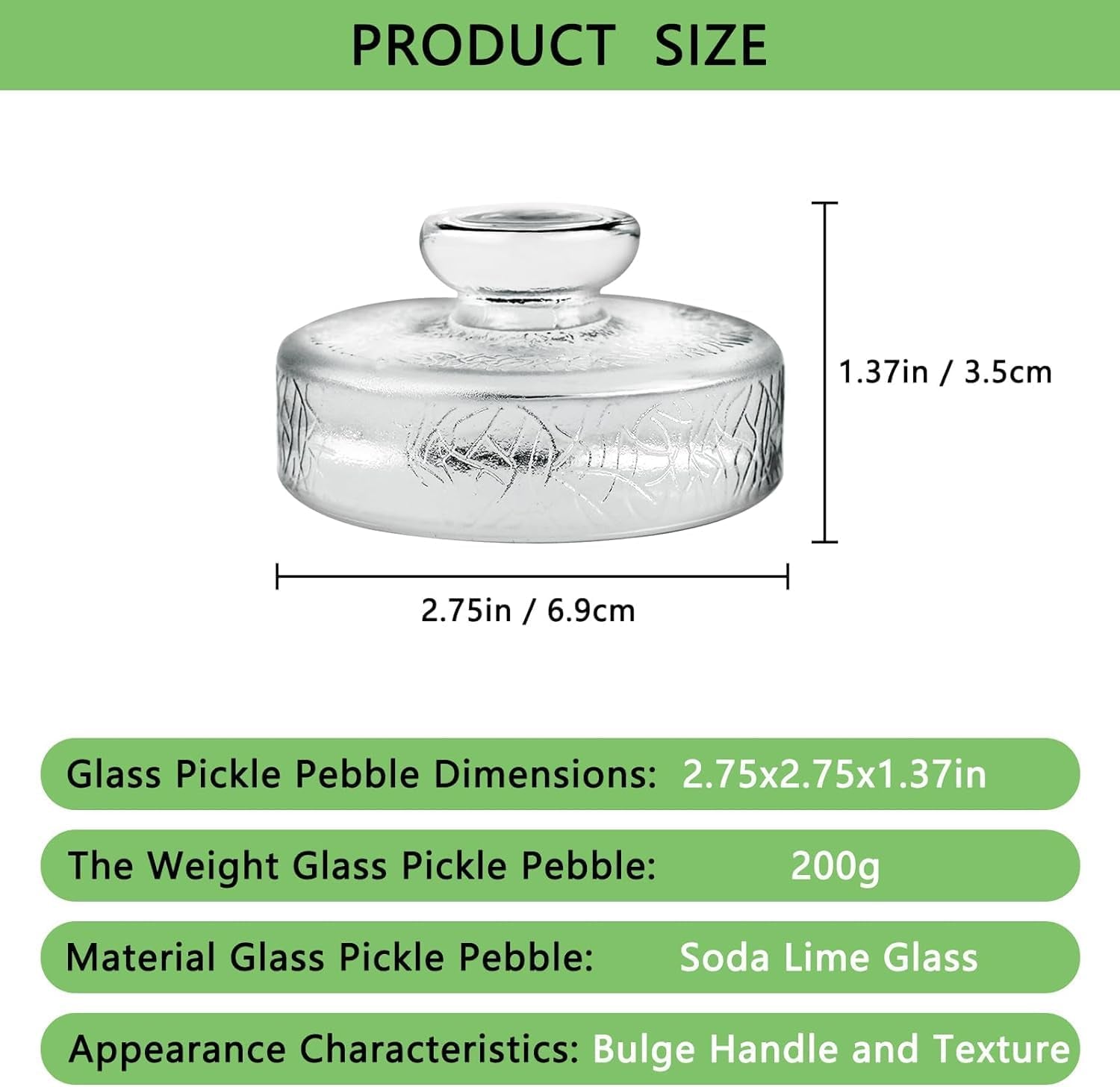 5-Pack Glass Fermentation Weights with Easy Grip Handle and Unique Texture Design for Large Wide Mouth Mason Jars