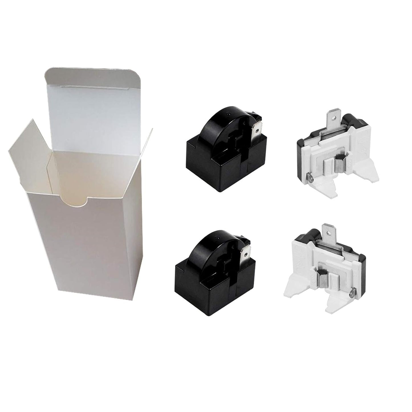 4 PCS 1 Pin Refrigerator Starter Relay,Qp2-4.7/4R7 Relay,1 Pin Refrigerator Starter Relay and 6750C-0005P Refrigerator Overload Protector,Compatible with LG Refrigerator Compressor,Freezers