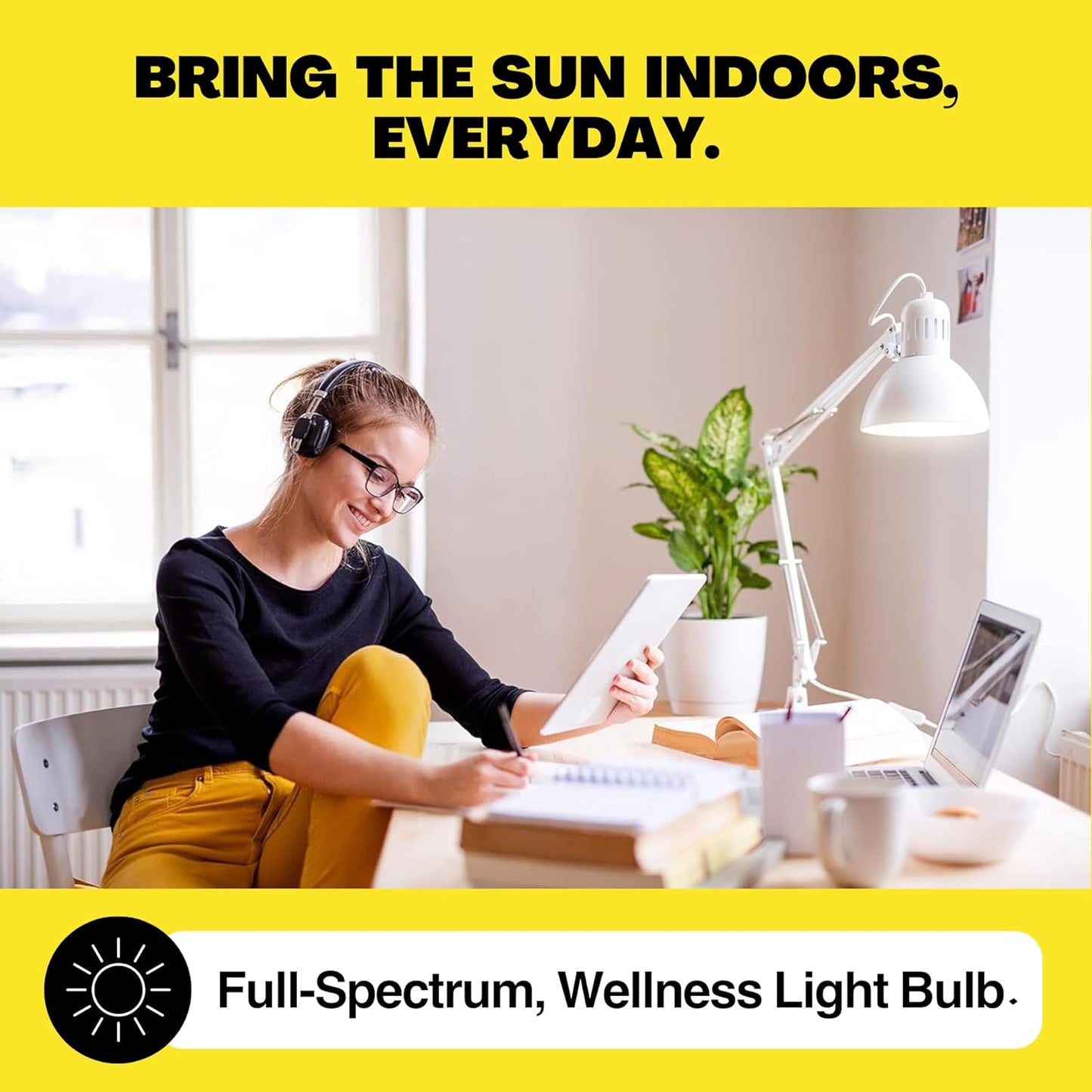 EVERYDAY SUN Light Bulb - Full Spectrum Wellness Lighting with Sun-Mimicking Technology for Energy, Mood & Performance. Supports Sleep/Wake Cycles, 5000K, 9W, 2-Pack, US Based, Budget-Priced