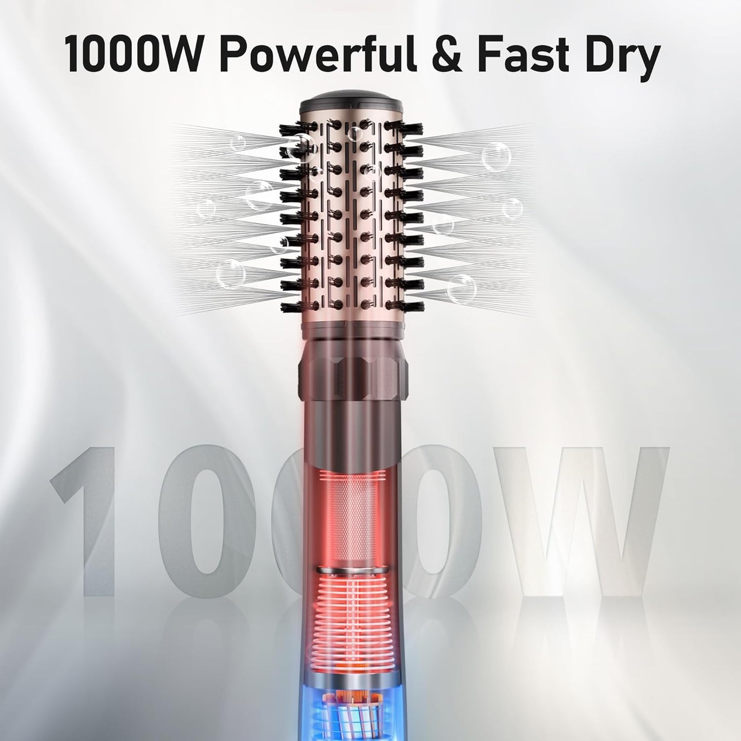 Hair Dryer Brush, Spinning Blow Dryer Brush for Smooth Blowouts, 3-In-1 Rotating Hot Air Brush Styler for Various Hair Styles