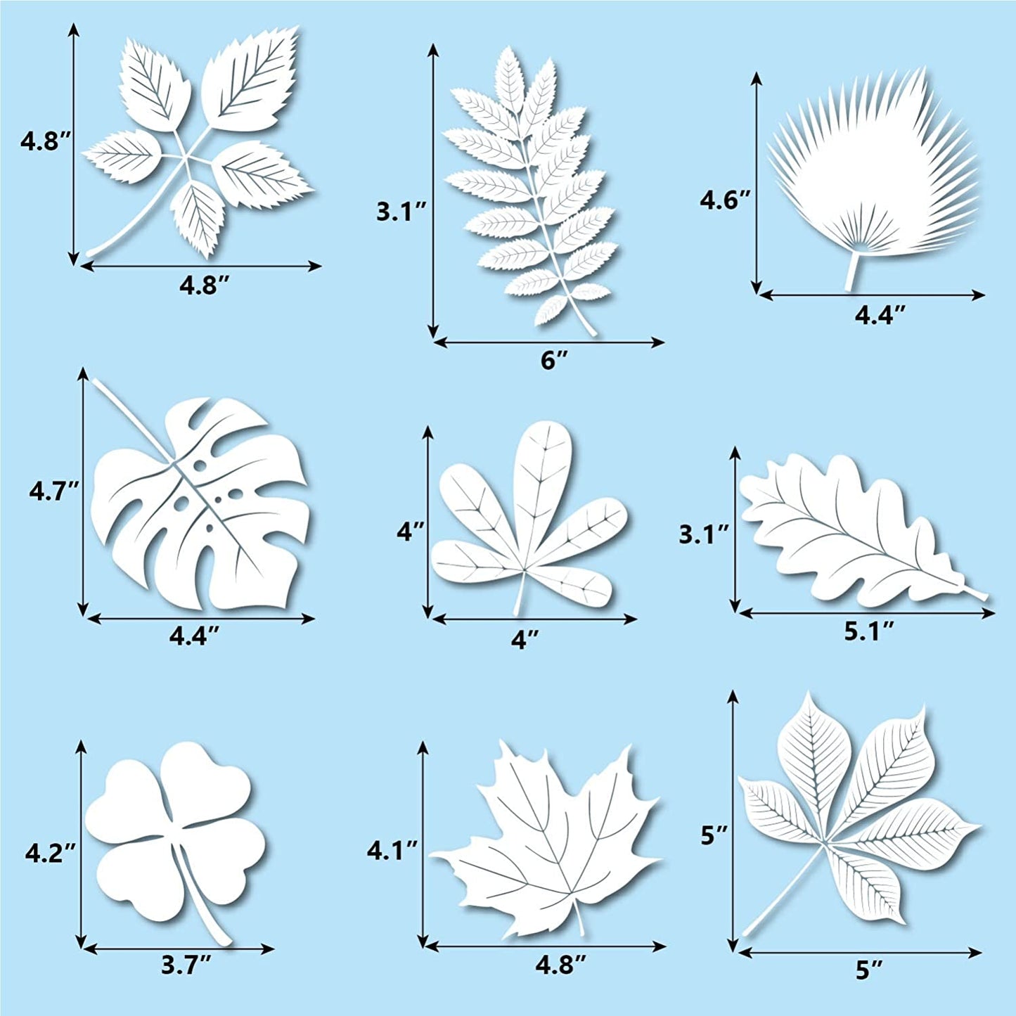 Window Decals for Bird Strikes,52 Pieces Large Leaf Shape anti Collision Window Stickers