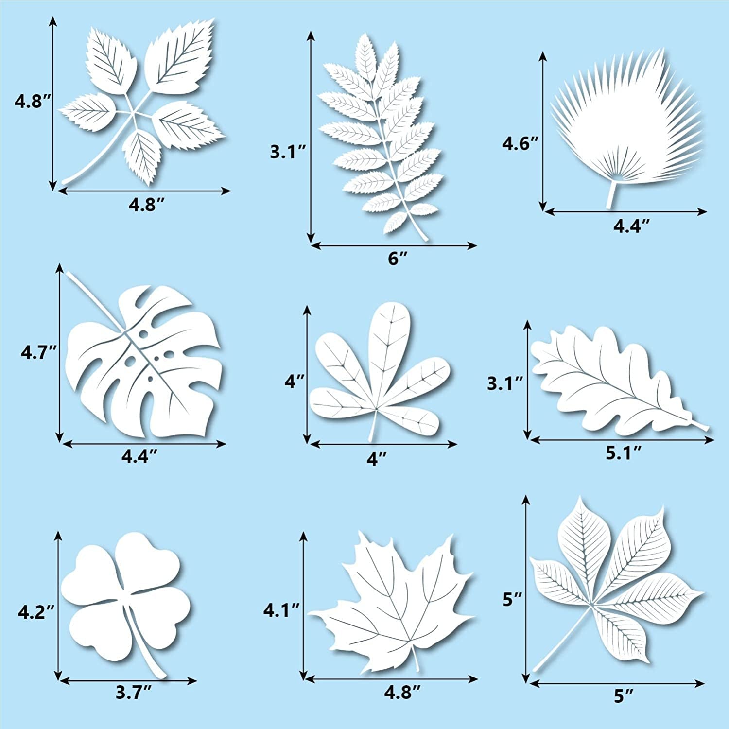 Window Decals for Bird Strikes,52 Pieces Large Leaf Shape anti Collision Window Stickers