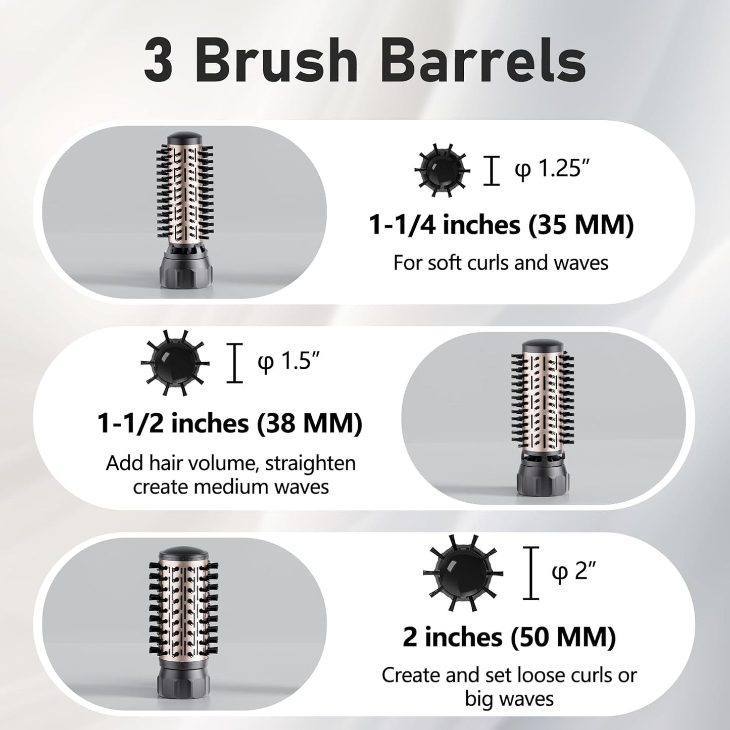 Hair Dryer Brush, Spinning Blow Dryer Brush for Smooth Blowouts, 3-In-1 Rotating Hot Air Brush Styler for Various Hair Styles