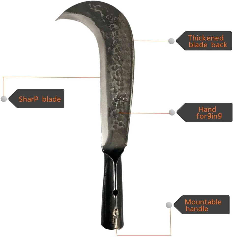 Machete Billhook Sickle Knife for Yard Work Machete for Cutting Trees Machetes Sickle Heavy Duty Machete for Clearing Brush Garden Tools Axeconstruction Blade Outdoor