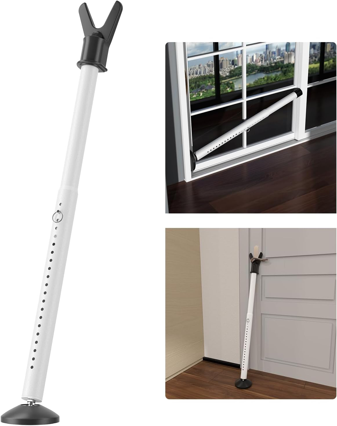 Door Security Bar - Heavy Duty Door Jammer Security Bar - Adjustable Sliding Door Security Bar - Door Stoppers Security Bar for Patio, Window, Front Door Apartment, Home, Hotel Room