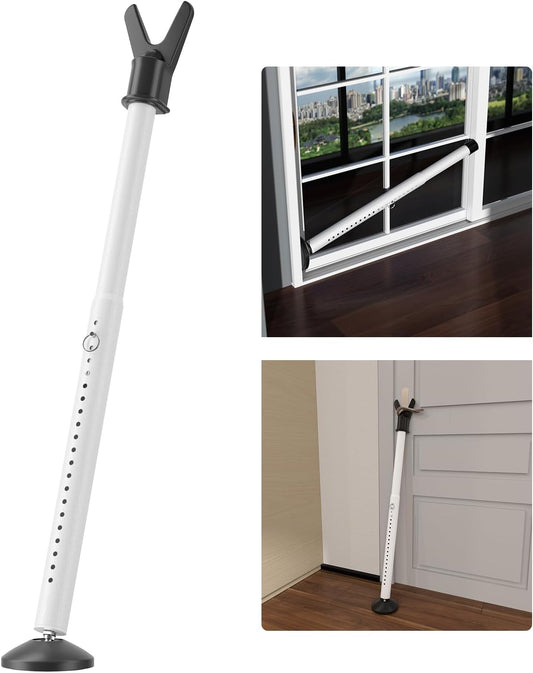 Door Security Bar - Heavy Duty Door Jammer Security Bar - Adjustable Sliding Door Security Bar - Door Stoppers Security Bar for Patio, Window, Front Door Apartment, Home, Hotel Room